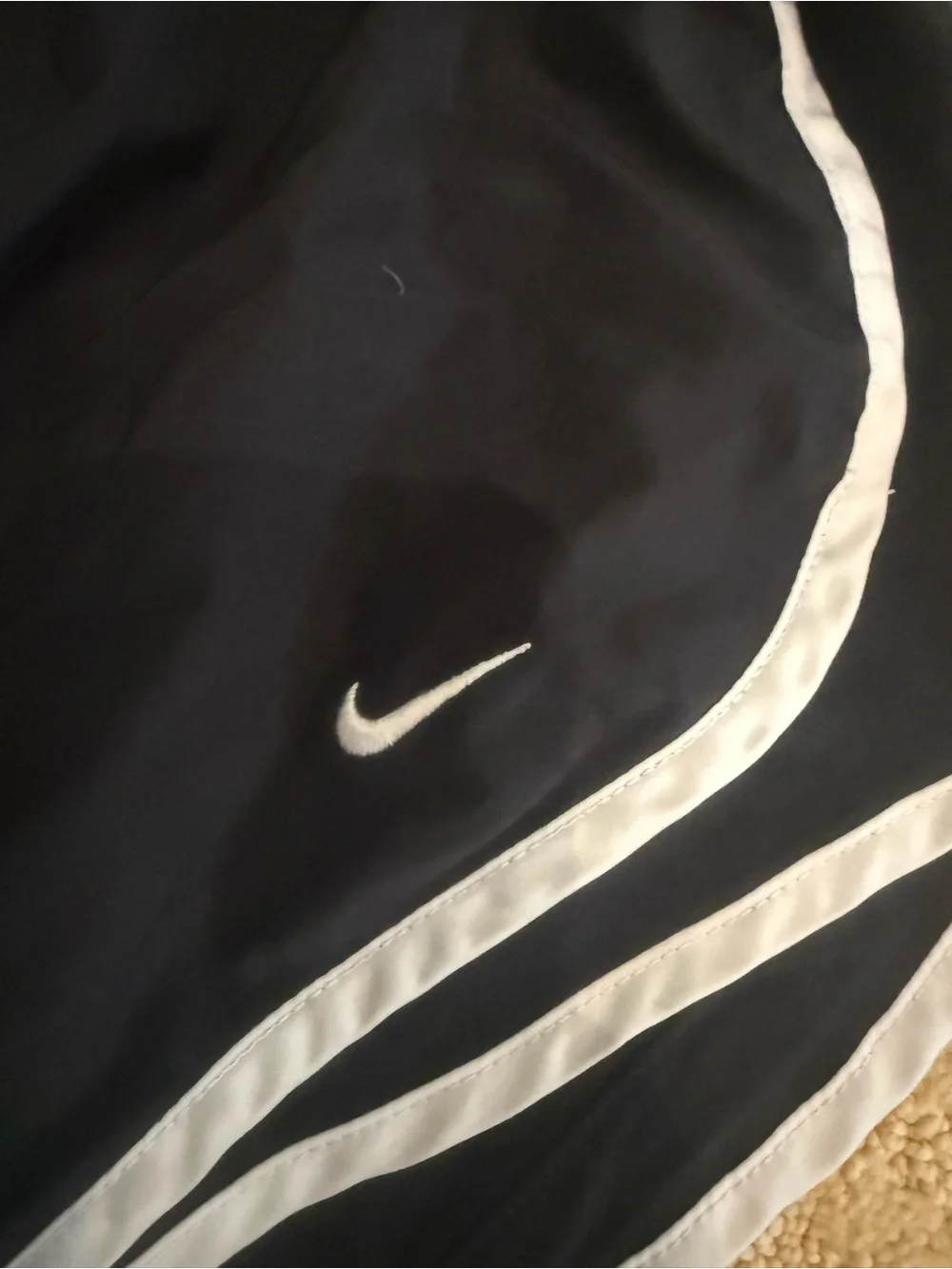 Nike Women's Black Athletic Shorts with White Trim